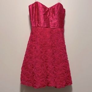 Hot pink Aidan Mattox Silk Tulle Satin flower Dress Size 12
